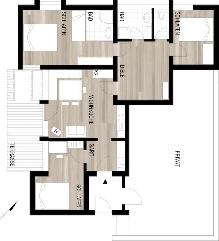 Haus Gueatli Lägenhet Gaschurn Exteriör bild